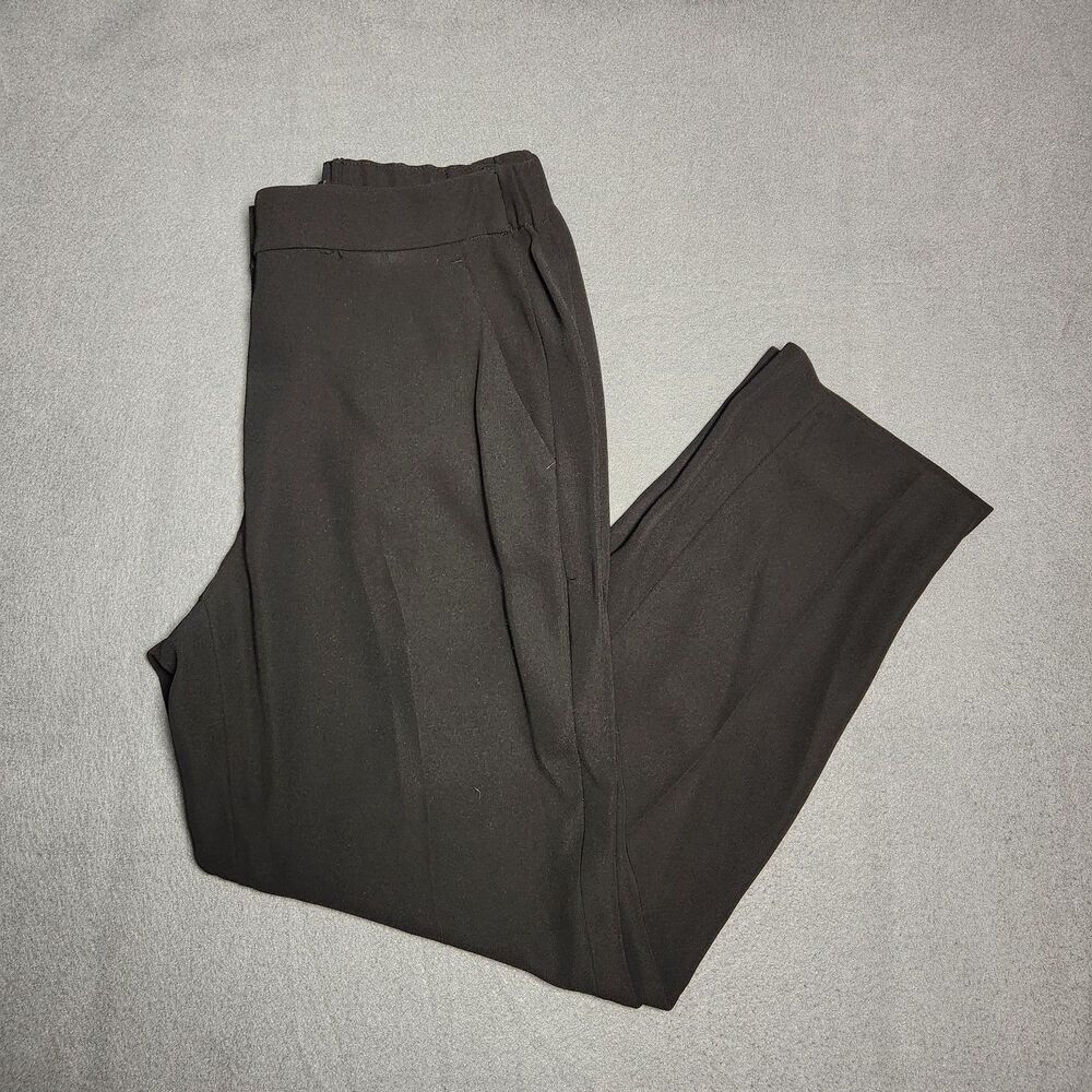 J. Crew Dress Pants Women 4 Black High Rise Straight Leg Elastic Waist